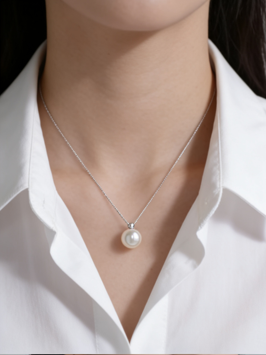 Collar ngọc trai bằng bạc 999