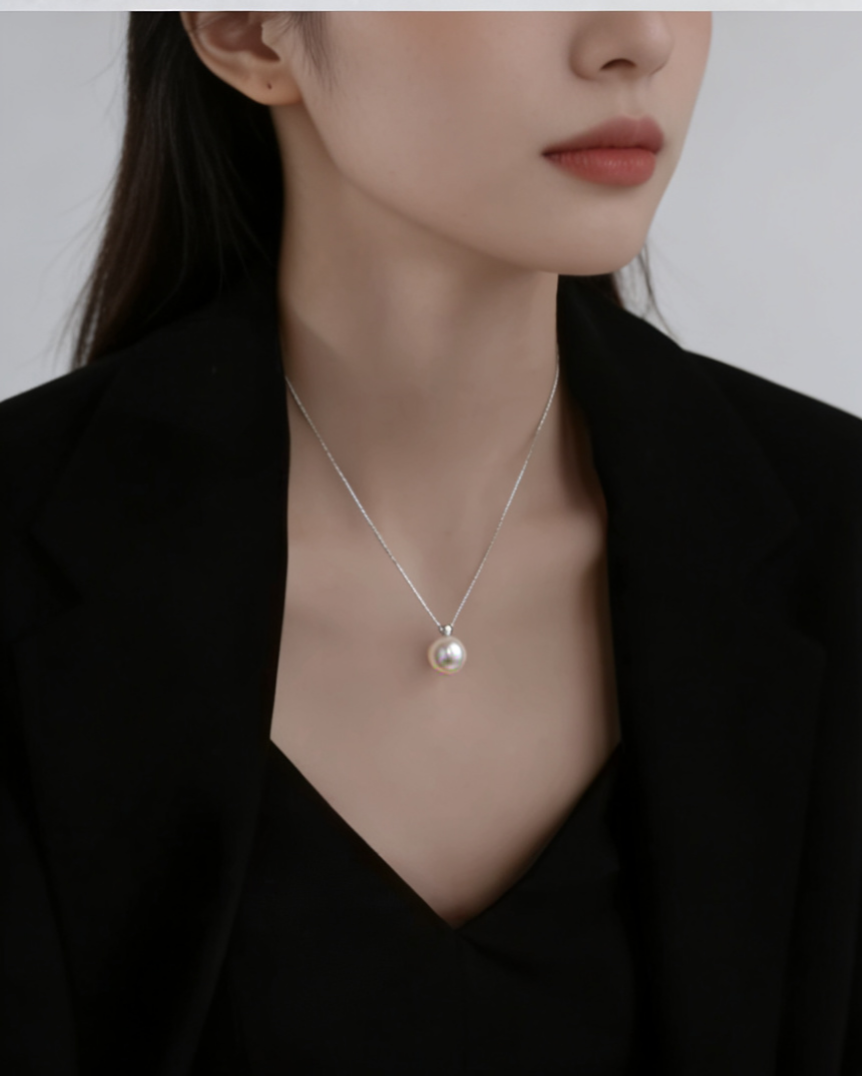 Collar ngọc trai bằng bạc 999