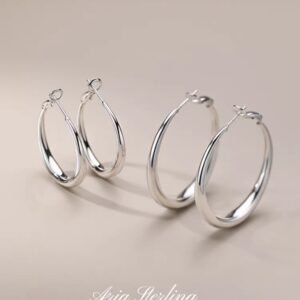 Bông tai vòng lớn bạc 999 (vòng đơn giản) - Mẫu mới năm 2025